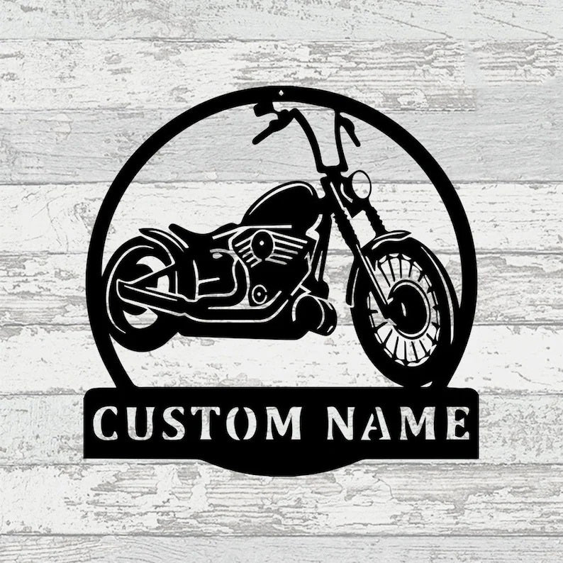 Custom Motorcycle Metal Wall Art With Led Lights