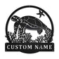 Personalized Sea Turtle Metal Wall Art With LED Lights