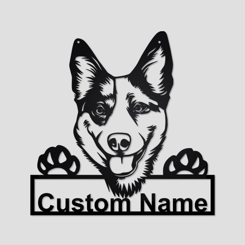 Personalized Australian Cattle Dog Metal Wall Art With LED Lights