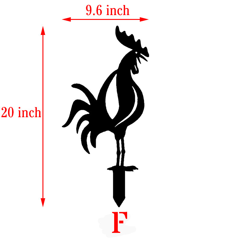 Funny Chicken Yard Metal Stakes