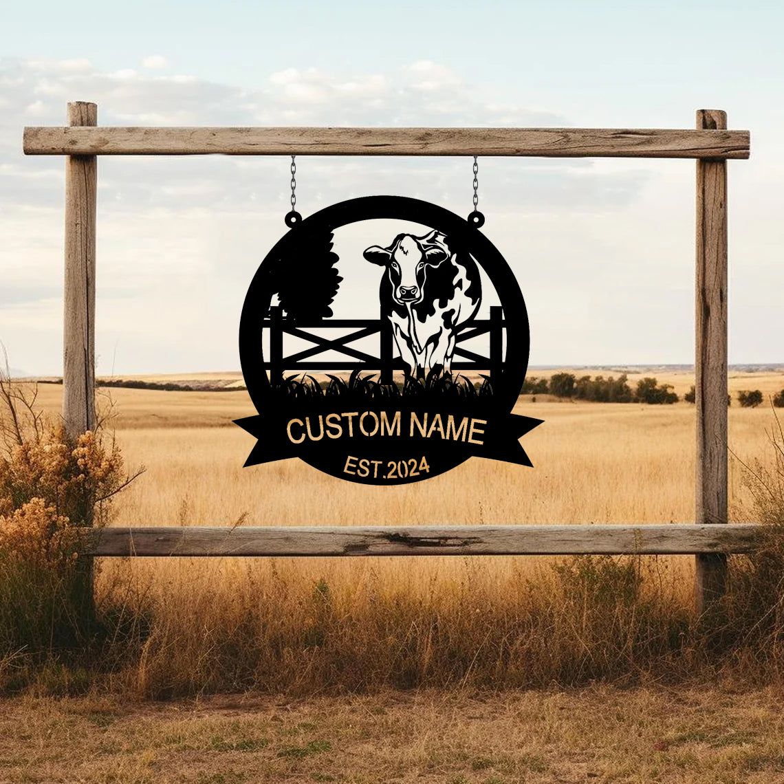 Custom Cow Farm Metal Sign