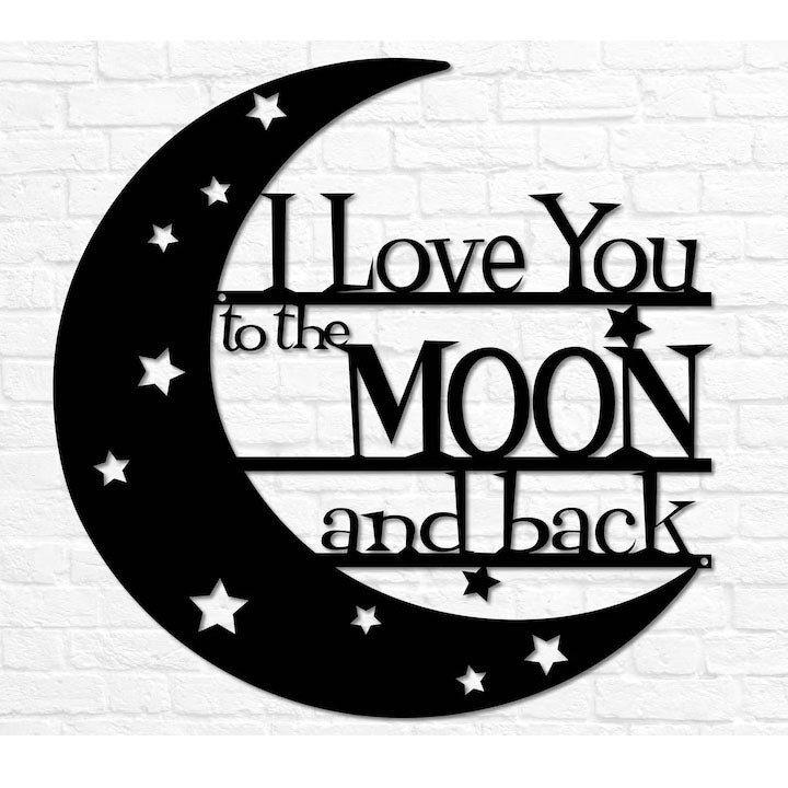 Love You To The Moon Metal Wall Art