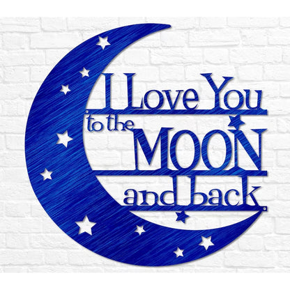 Love You To The Moon Metal Wall Art