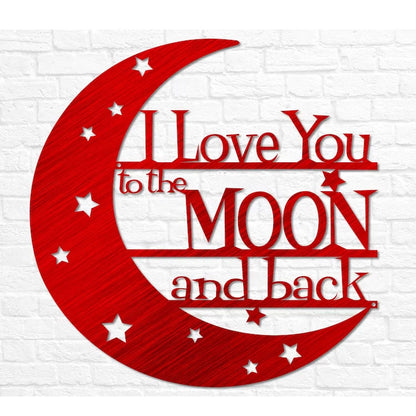 Love You To The Moon Metal Wall Art