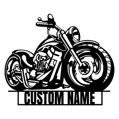 Custom Name Harley Davidson Metal Wall Art With LED Lights