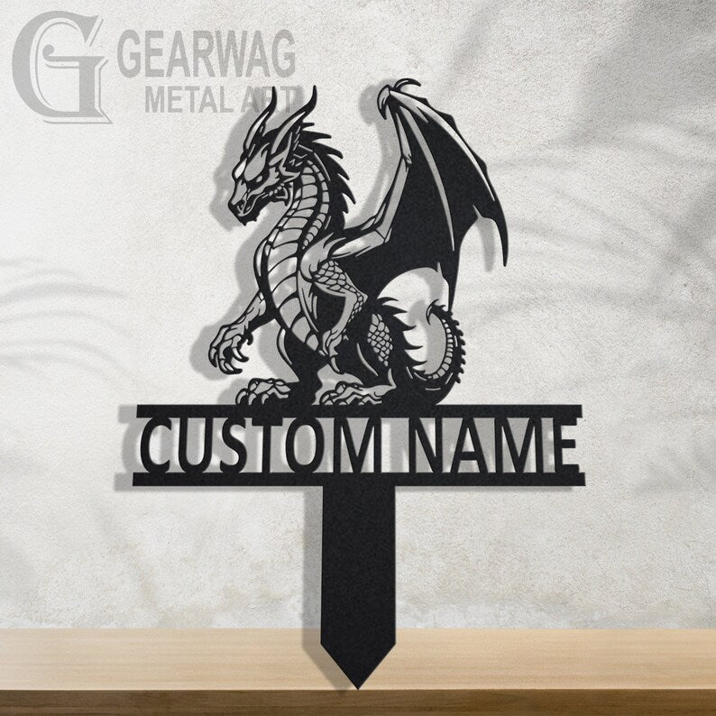 Personalized Dragon Metal Sign