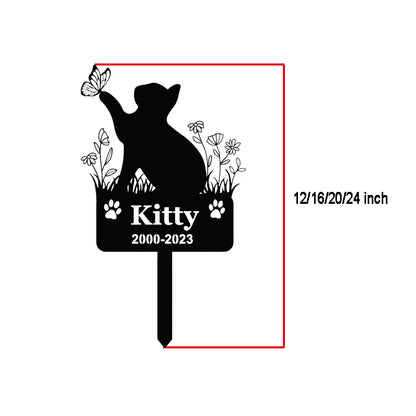 Custom Cat Memorial Metal Stake