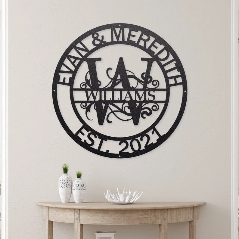 Custom Anniversary Metal Monogram