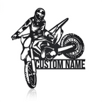 Custom Dirt Biker Metal Wall Decor