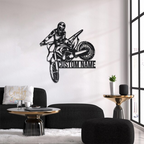 Custom Dirt Biker Metal Wall Decor