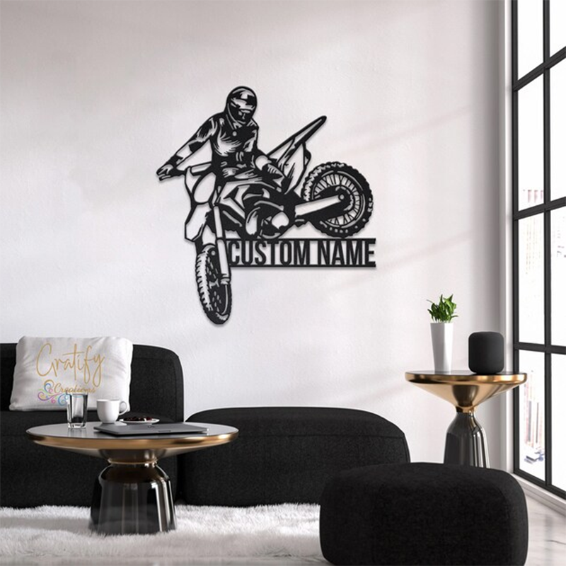 Custom Dirt Biker Metal Wall Decor