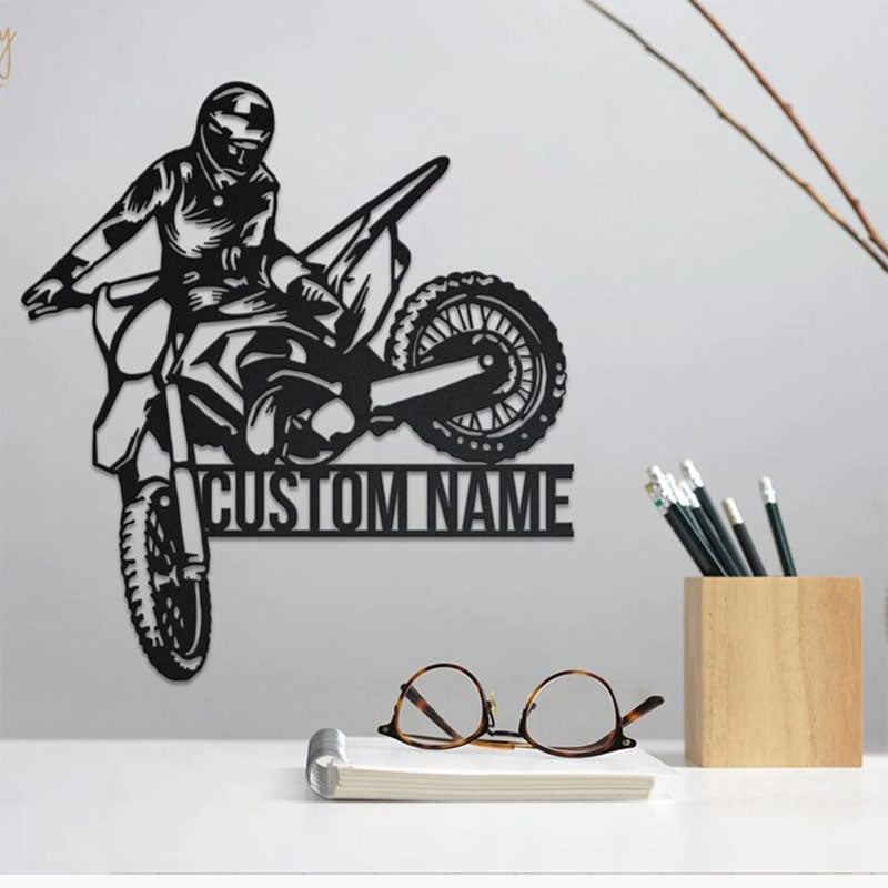Custom Dirt Biker Metal Wall Decor