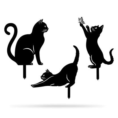 Garden Art - Metal Cats 3 Pack