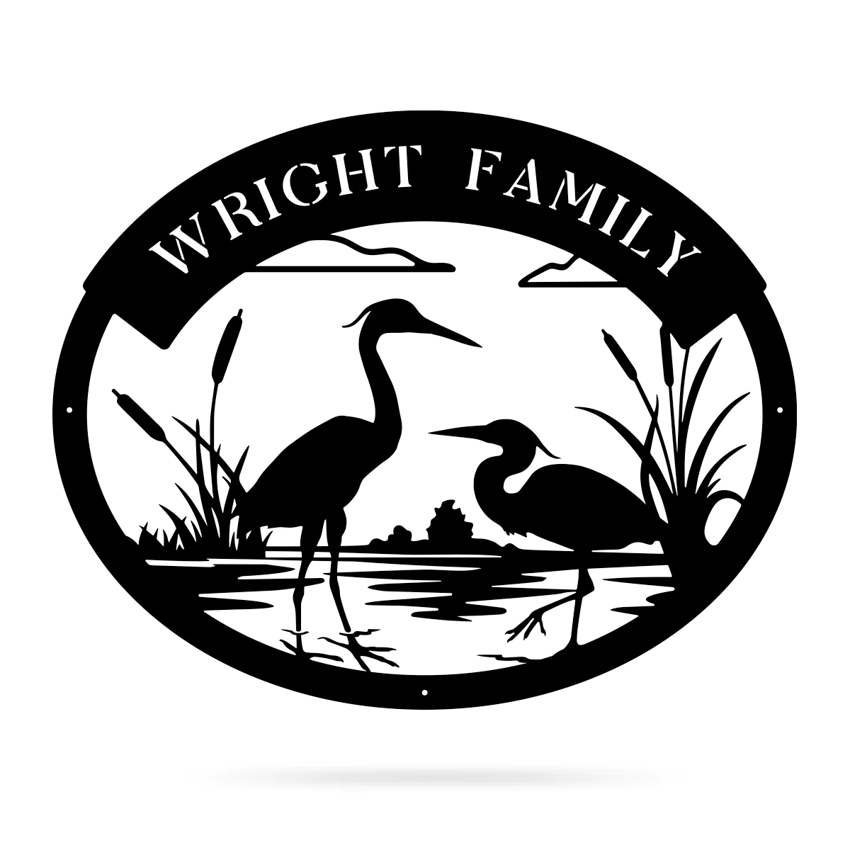 Custom Herons Monogram Metal Sign