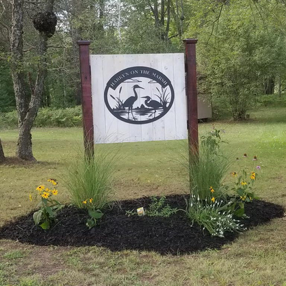 Custom Herons Monogram Metal Sign