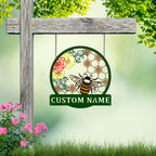 Custom Painted Metal Bee Art