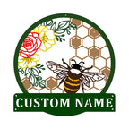 Custom Painted Metal Bee Art