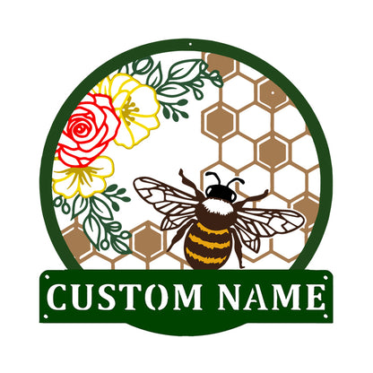 Custom Painted Metal Bee Art