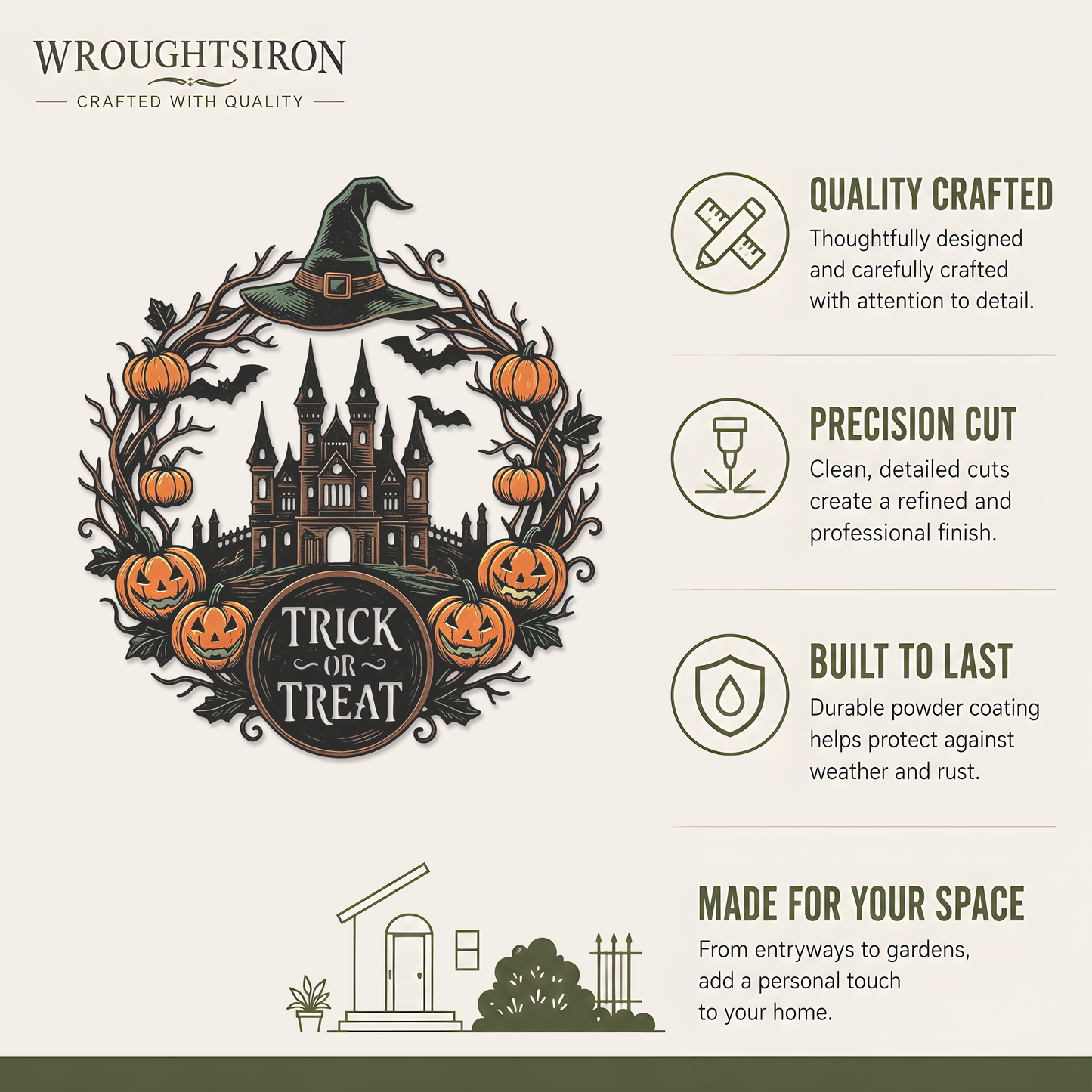 Wroughtsiron Trick or Treat garden stake product details