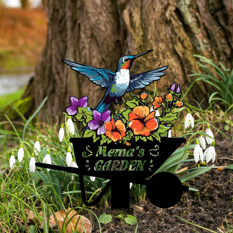 Custom Painted Garden Metal Sign