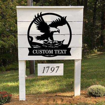 Custom Eagle's Nest Monogram Metal Sign