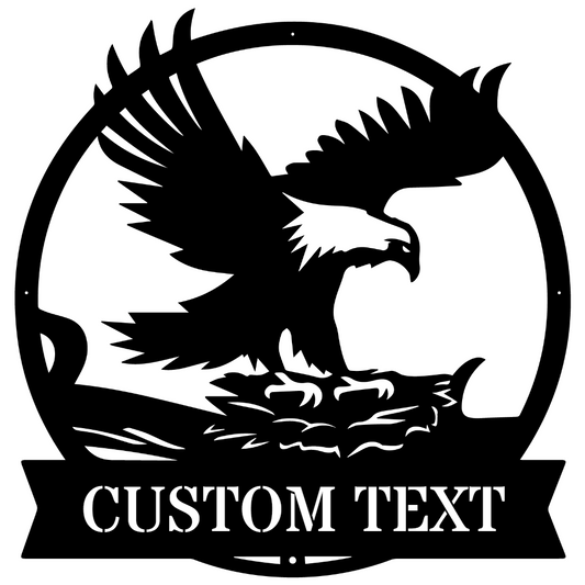 Custom Eagle's Nest Monogram Metal Sign