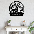 Hunting And Fishing Monogram Metal Sign