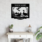 Duck Pond Monogram Metal Sign