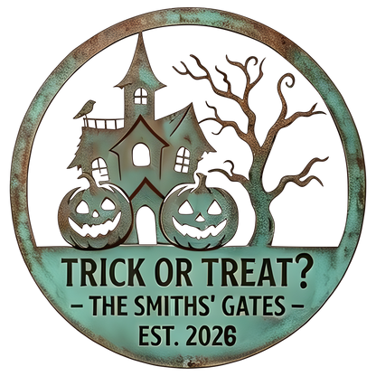 Personalized Trick or Treat Family Gate Garden Sign design