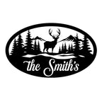 Custom Cabin Deer Metal Sign