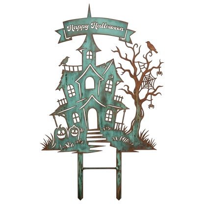 Happy Halloween Haunted House Garden Stake design