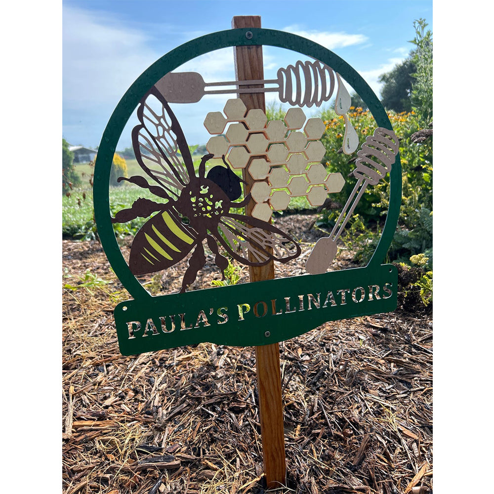 Personalized Painted Metal Bee Art