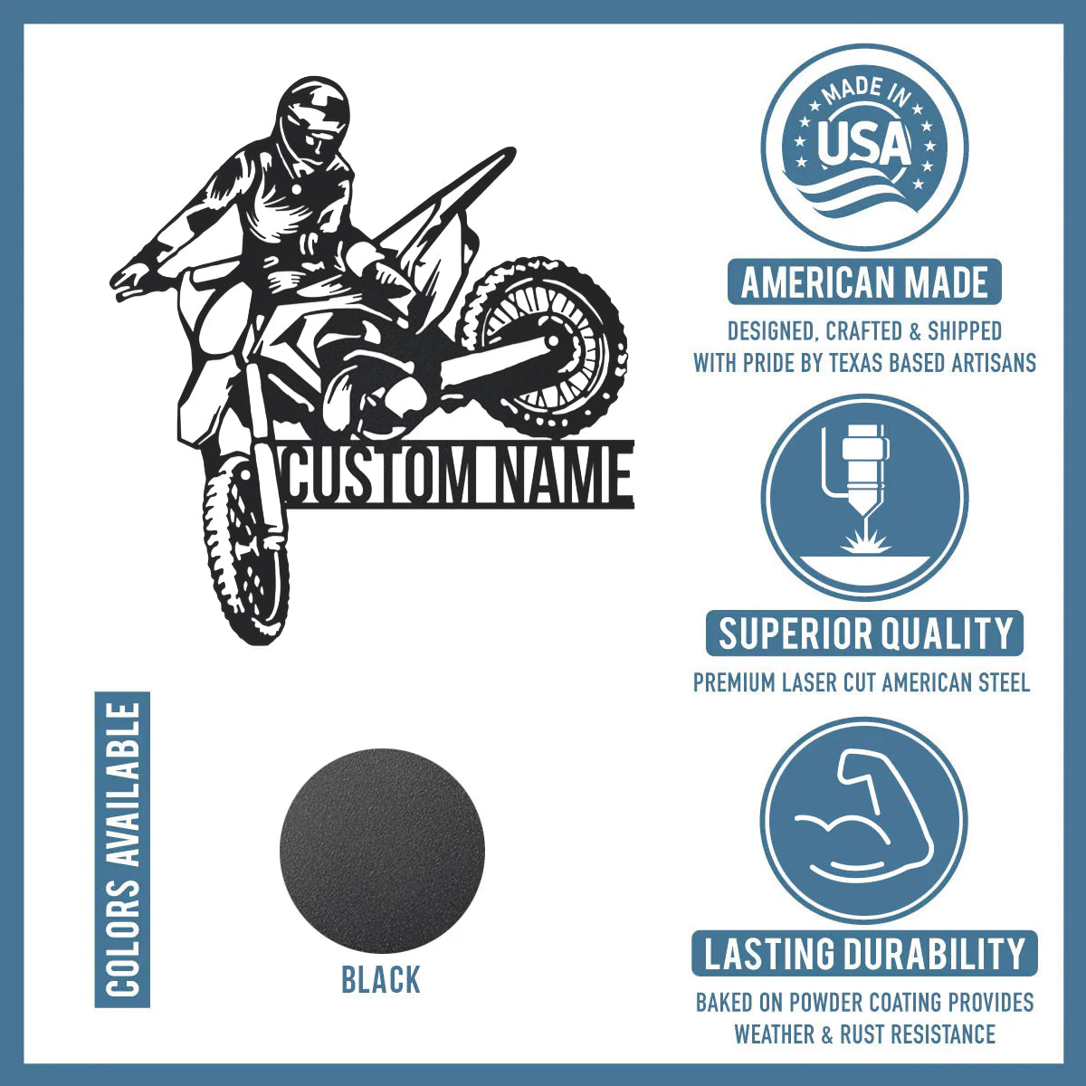 Custom Dirt Biker Metal Wall Decor