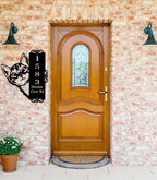 Custom Peeping Cat Door Address Metal Sign
