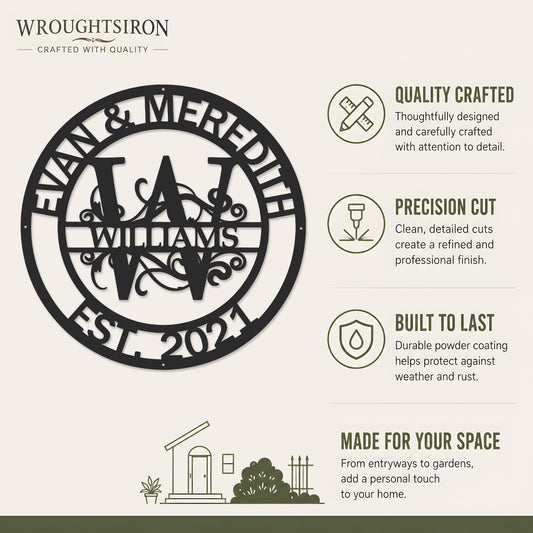 Custom Anniversary Metal Monogram