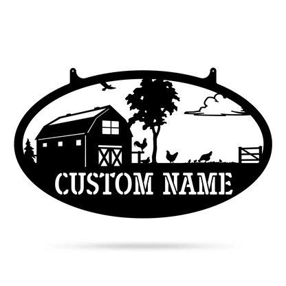 Custom Name Farm Metal Sign