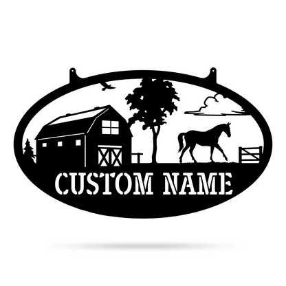 Custom Name Farm Metal Sign