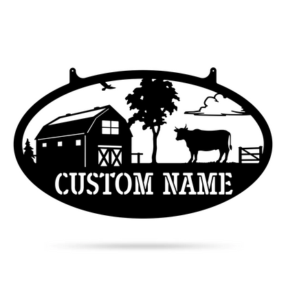 Custom Name Farm Metal Sign