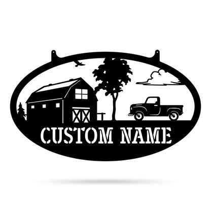 Custom Name Farm Metal Sign