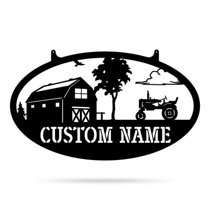 Custom Name Farm Metal Sign