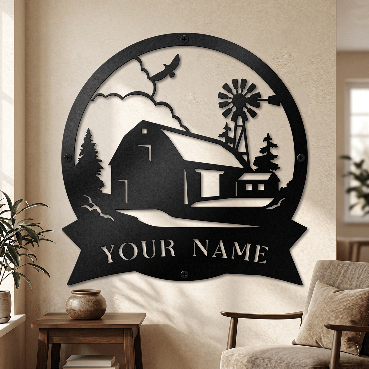 Personalized Farmhouse Metal Monogram