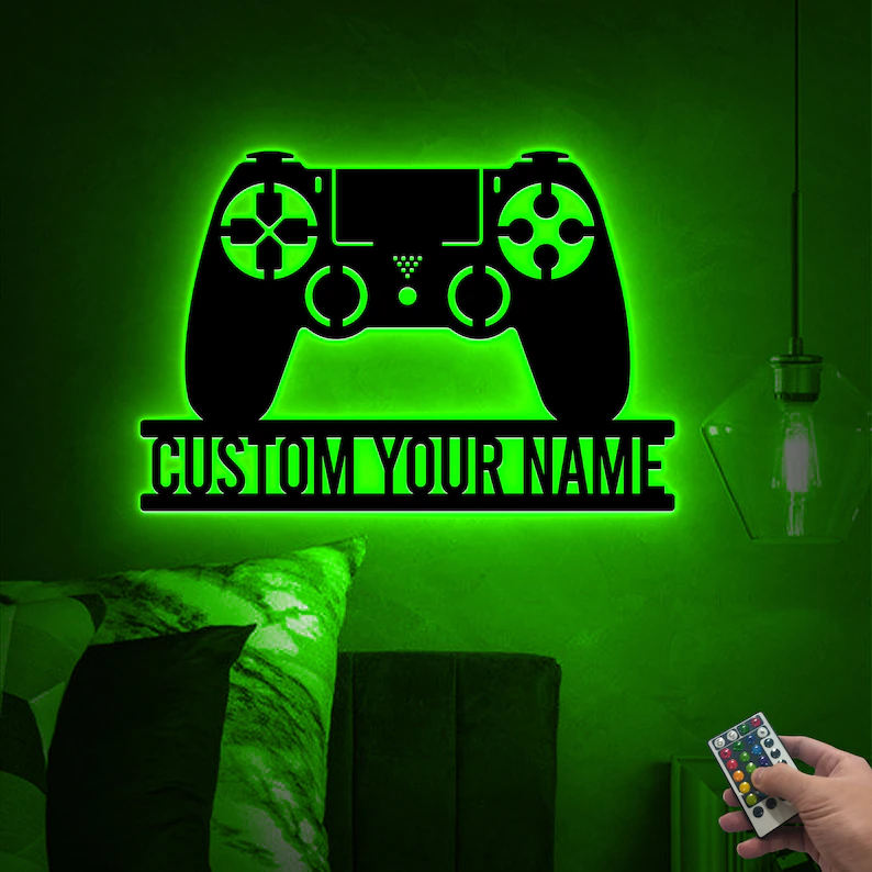 Metal Sign with 16 Color LED Lights - Custom Game Room Metal Sign