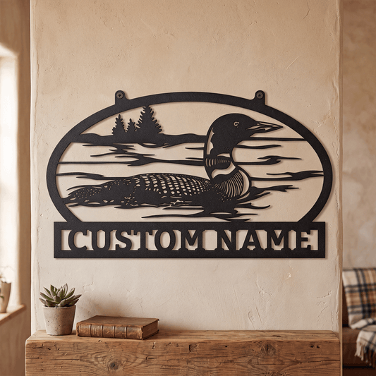 Custom Loon Metal Sign