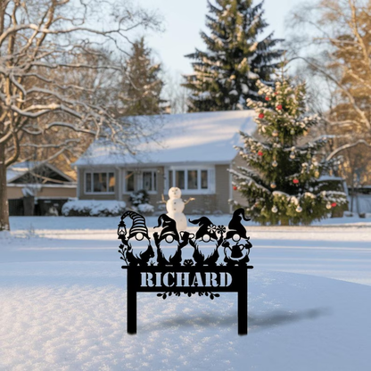 Personalized Christmas Garden Metal Sign