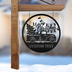 Old Christmas Truck Metal Sign