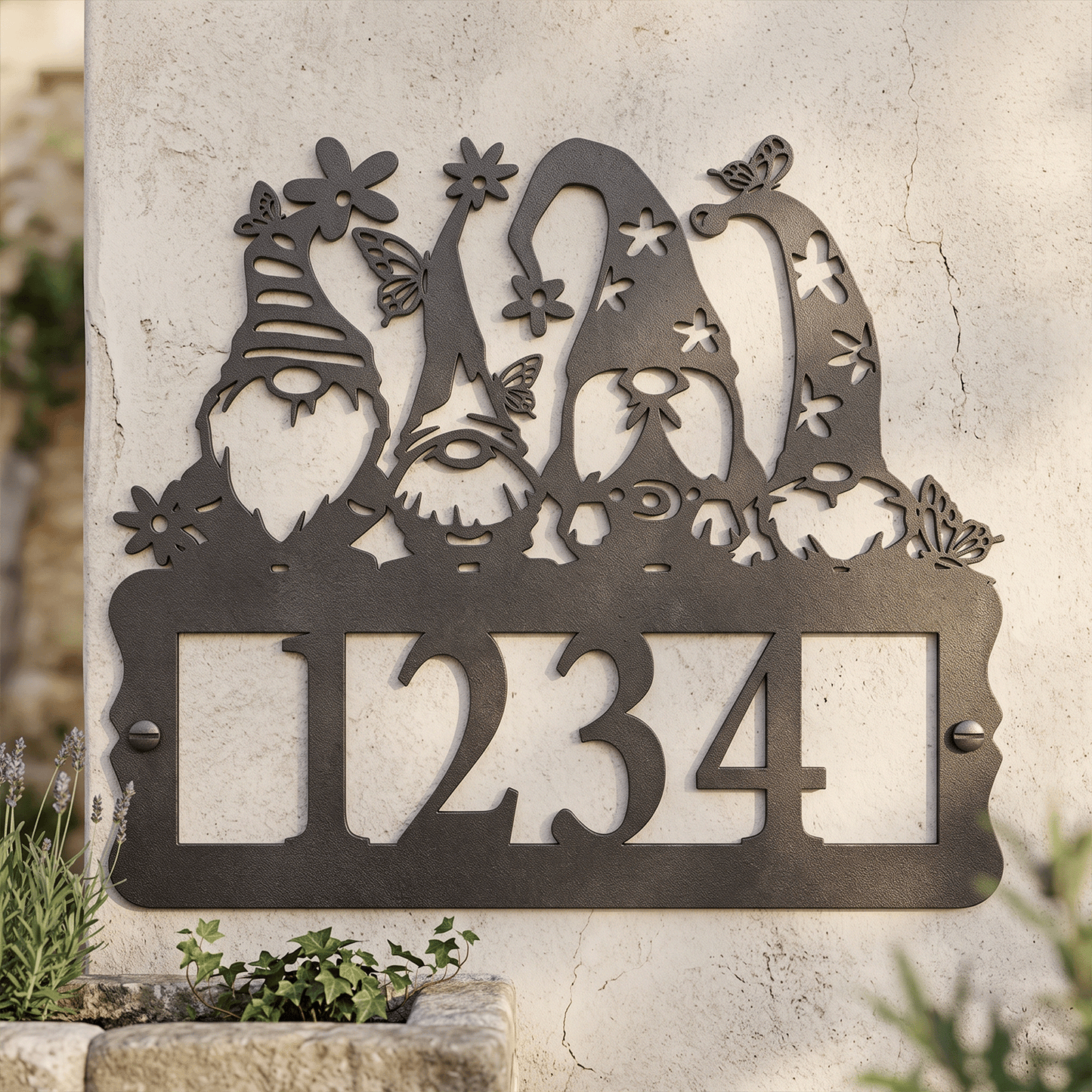Custom Gnome Metal House Number