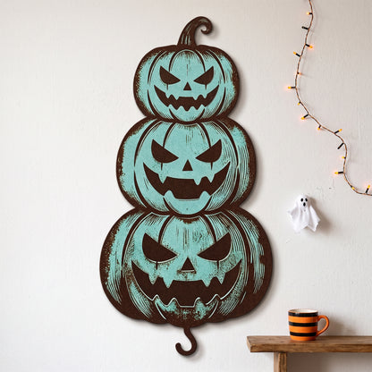 Stacked Jack-O-Lantern Halloween Garden Stake lifestyle