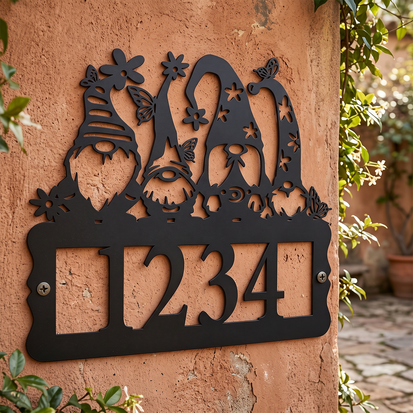 Custom Gnome Metal House Number