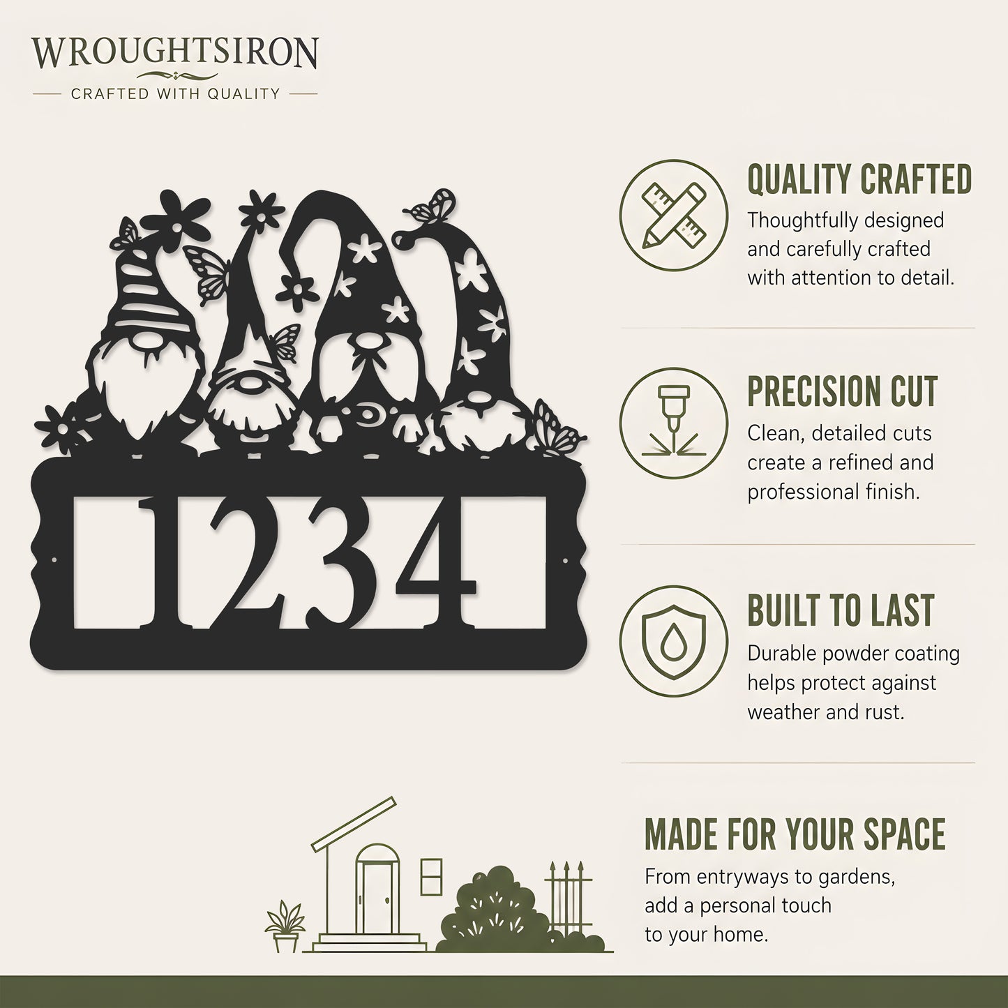 Custom Gnome Metal House Number