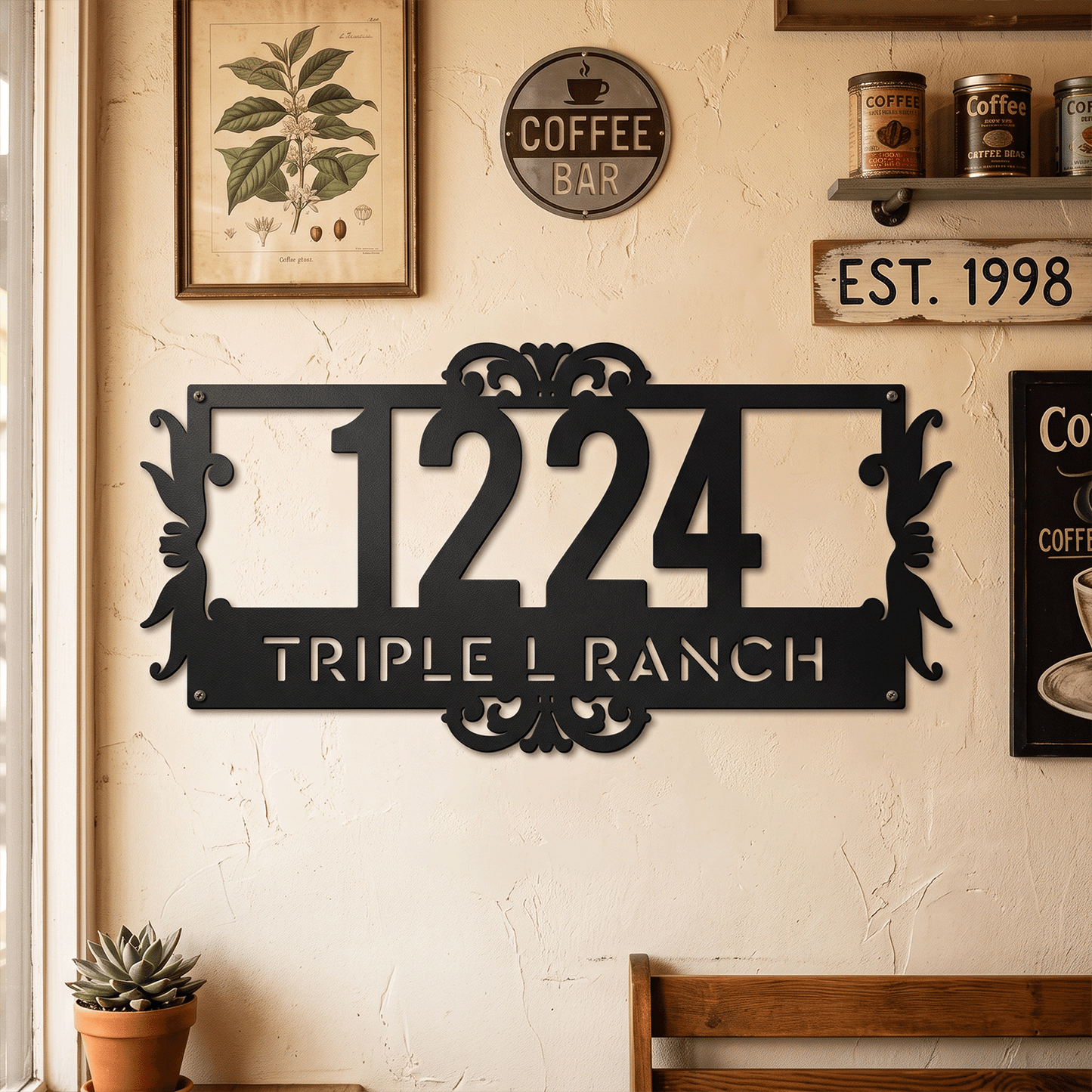 Personalised 2 Line Address Metal Sign